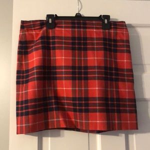 Red plaid mini skirt